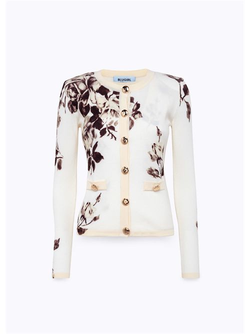 Cardigan e top con stampa a fiori BLUGIRL BLUMARINE | RF5069MAB01/P9086
